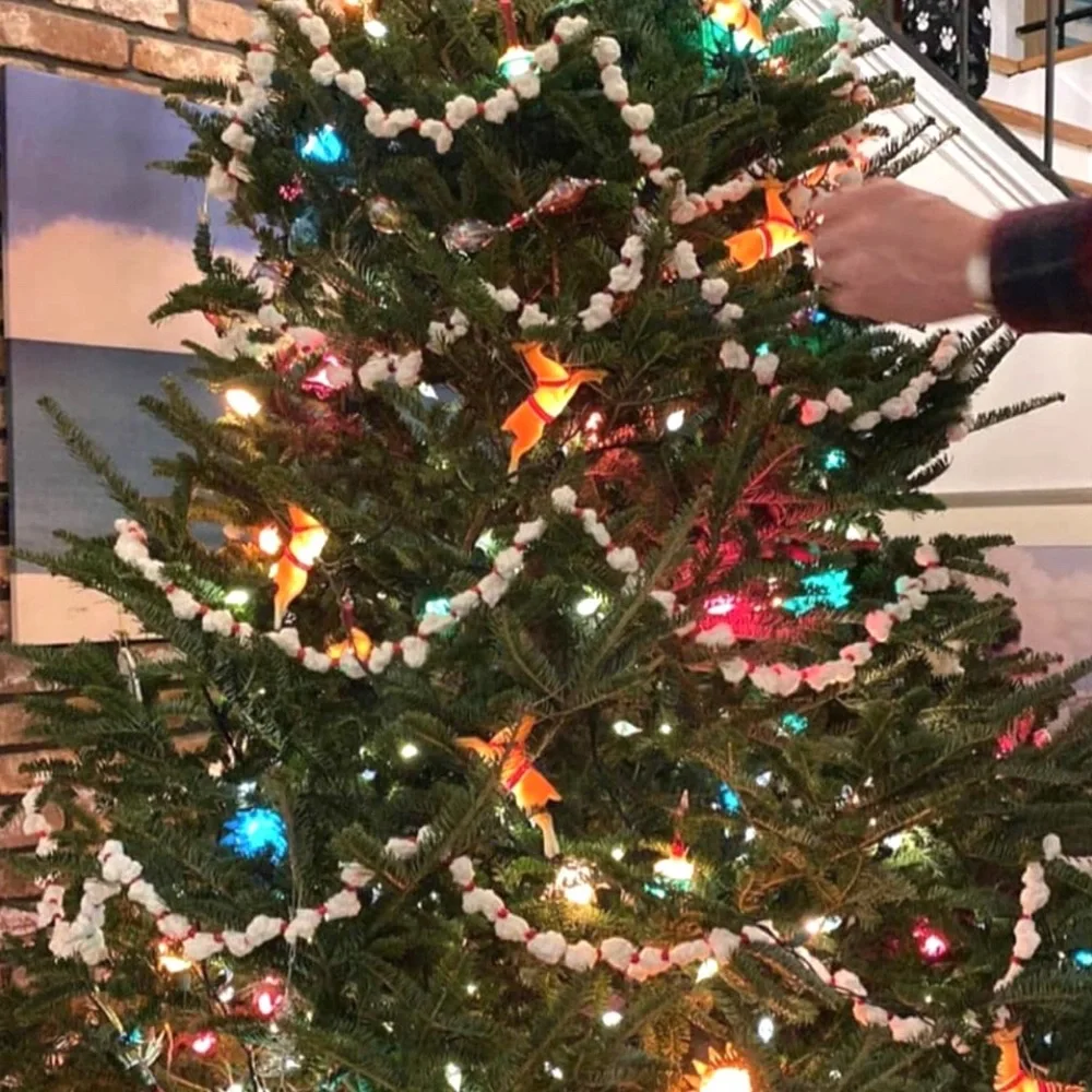 Christmas Crocheted Popcorn Garland